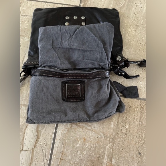 Campomaggi Free People Dark Brown Distressed Leather Patchwork Crossbody Bag - Picture 7 of 12